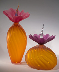 Apricot Tall: 15 in x 7 in • Iris Gold Lima: 11 in x 7 in